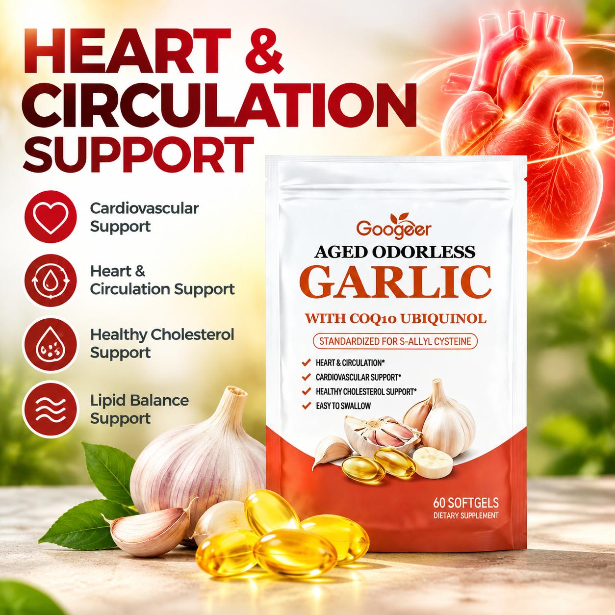 Coq10 Ubiquinol Softgel - Capsule di aglio in gel, senza