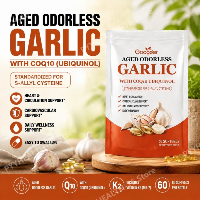Coq10 Ubiquinol Softgel - Softgel di Aglio Invecchiato Inodore con